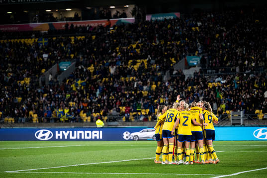 Players of Sweden celebrate