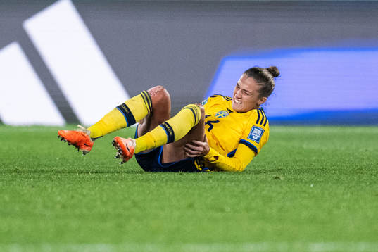 Filippa Angeldahl of Sweden in pain