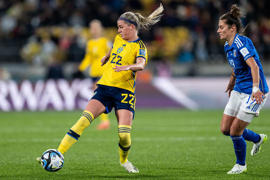 Olivia Schough of Sweden and Lisa Boattin of Italy