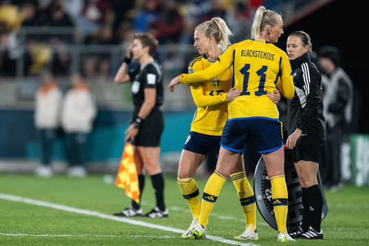 Stina Blackstenius of Sweden is substituted by Rebecka