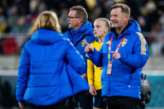 Goalkeeper coach Leif Troedsson, Anna Sandberg and Head