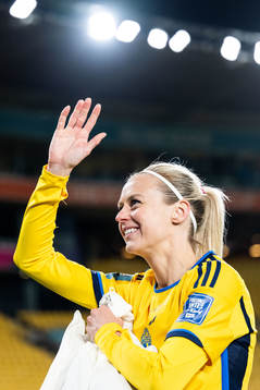 Amanda Ilestedt of Sweden celebrates