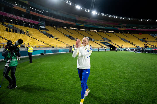Fridolina Rolfö of Sweden celebrates