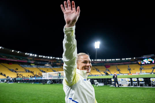 Fridolina Rolfö of Sweden celebrates
