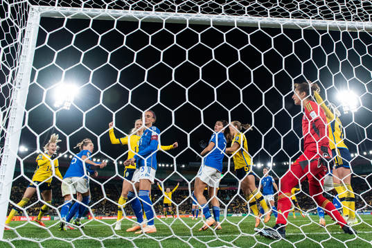 Amanda Ilestedt of Sweden celebrates
