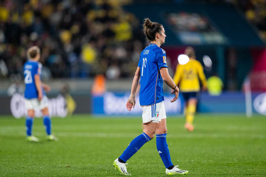 Martina Lenzini of Italy looks dejected