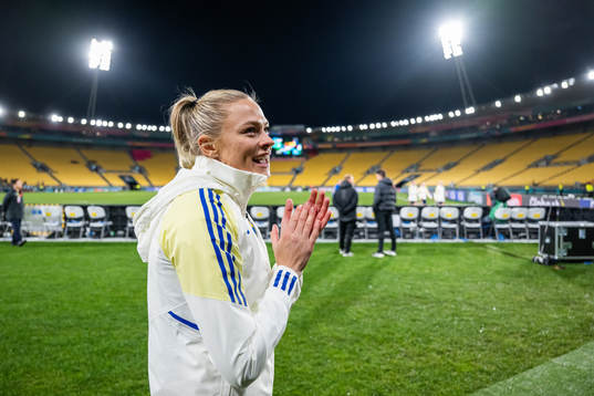 Fridolina Rolfö of Sweden celebrates