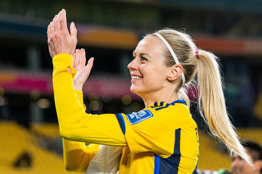 Amanda Ilestedt of Sweden celebrates