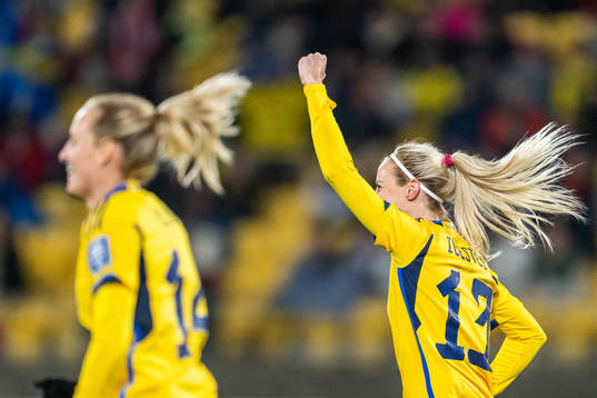 Amanda Ilestedt of Sweden celebrates