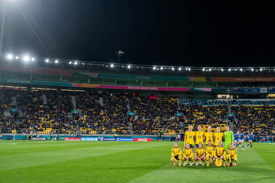 The starting eleven of Sweden pose for a photo