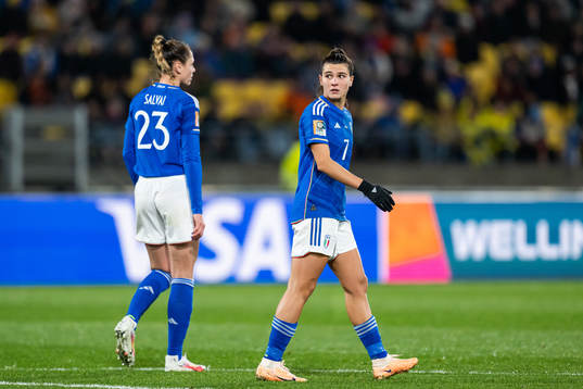 Cecilia Salvai and Sofia Cantorse of Italy look dejected
