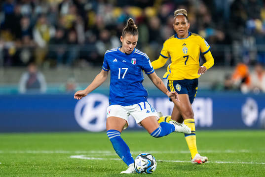 Lisa Boattin of Italy and Madelen Janogy of Sweden