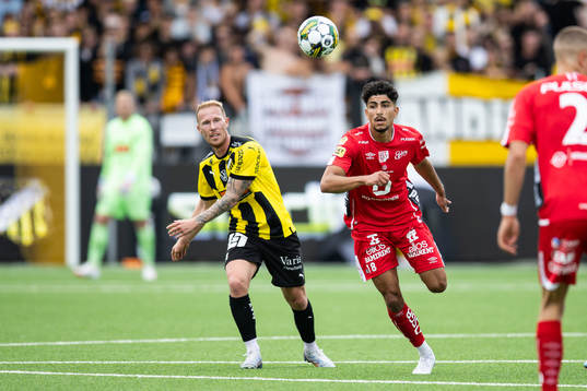 Häckens Mikkel Rygaard Jensen och Elfsborgs Ahmed Qasem