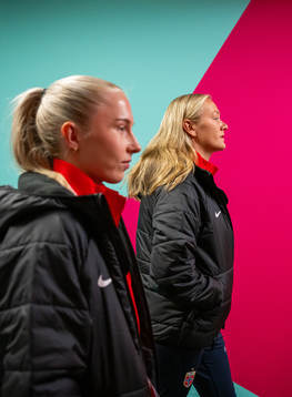 Thea Bjelde and Frida Maanum of the Norwegian women’s