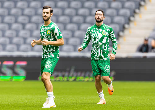 Hammarbys Adi Nalic och Nahir Besara värmer upp