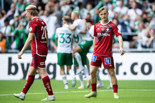 IFK Norrköpings Daniel Fritz Eid och Jacob Ortmark deppar