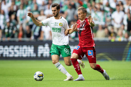 Hammarbys Adi Nalic och IFK Norrköpings Marco Lund Nielsen