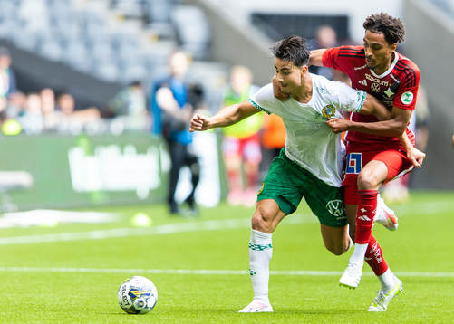 Hammarbys Jusef Erabi och IFK Norrköpings Jesper Ceesay