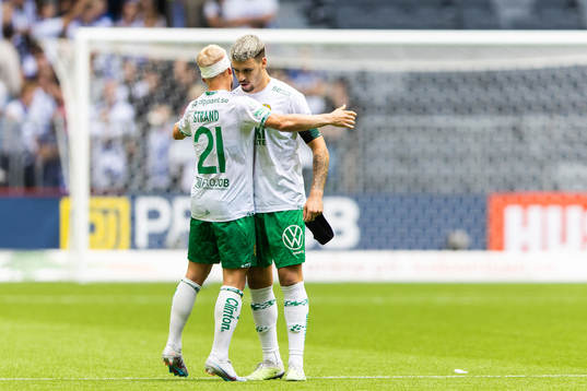 Hammarbys Simon Strand och Edvin Kurtulus jublar
