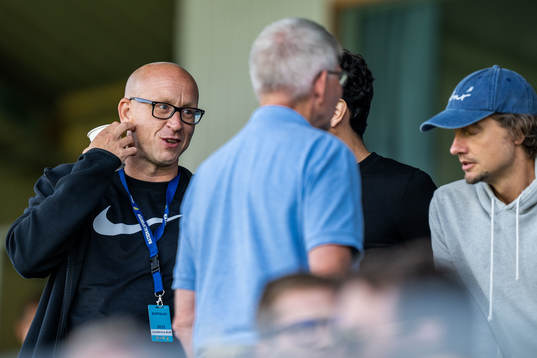Malmö FFs scout Robin Asterhed och Landskronas manager