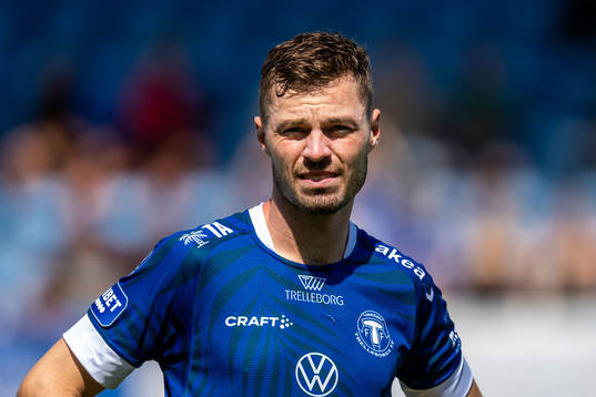 Trelleborgs Nicolas Mortensen  fotbollsmatchen i Superettan