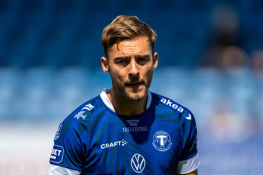 Trelleborgs Felix Hörberg  fotbollsmatchen i Superettan