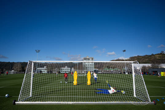 Goalkeeper coach Leif Troedsson, goalkeeper Jennifer Falk