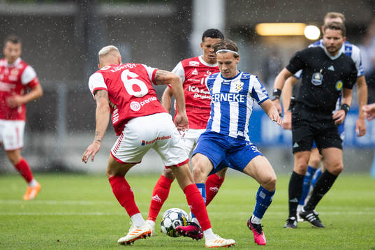 Kalmars Rasmus Sjöstedt och IFK Göteborgs Lucas Kåhed