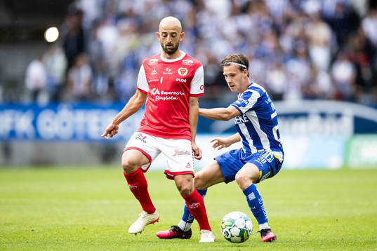 Kalmars Robert Gojani och IFK Göteborgs Lucas Kåhed