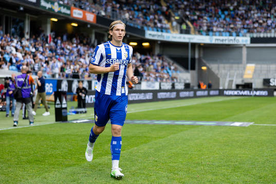 IFK Göteborgs Johan Bångsbo innan fotbollsmatchen i