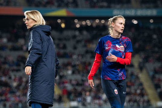 Ada Hegerberg and Caroline Graham Hansen of Norway