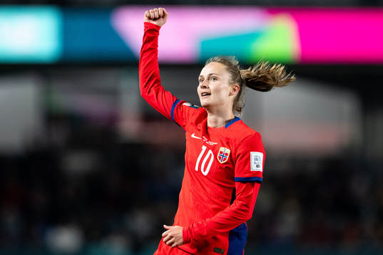 Caroline Graham Hansen of Norway celebrates