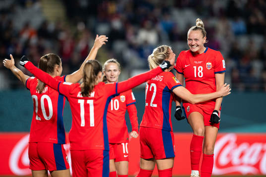 Frida Maanum of Norway celebrates