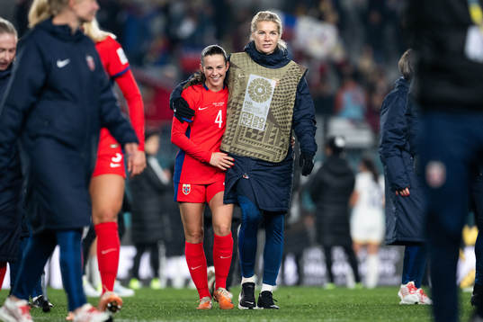 Tuva Hansen and Ada Hegerberg of Norway