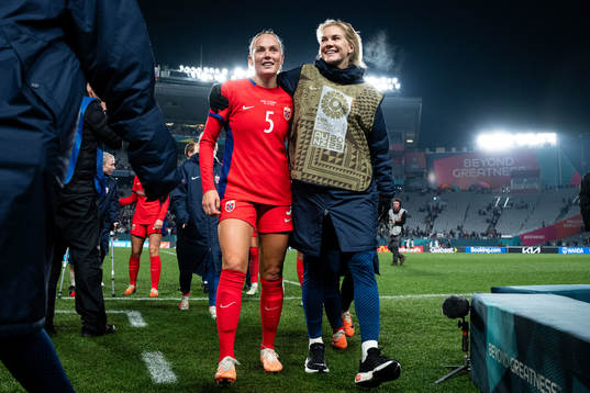 Guro Bergsvand and Ada Hegerberg of Norway
