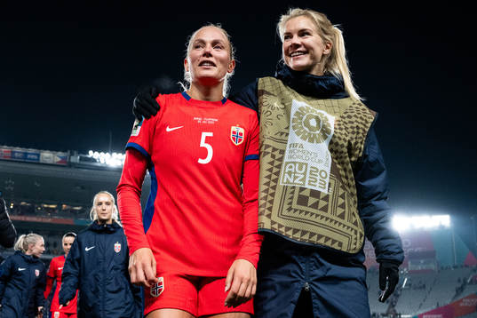 Guro Bergsvand and Ada Hegerberg of Norway