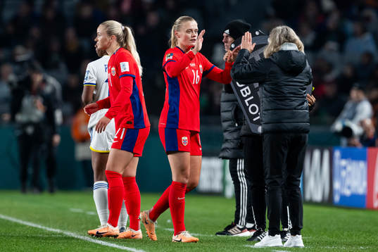 Mathilde Harviken of Norway is being substituted by head