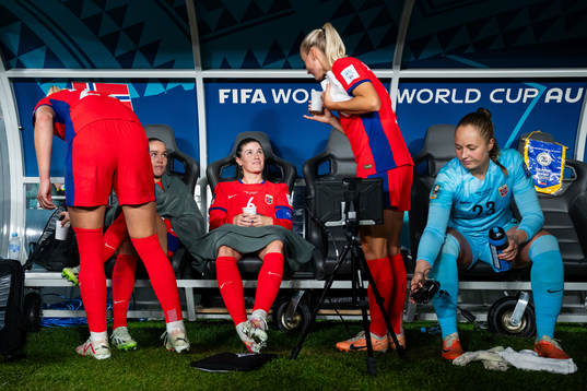 Guro Reiten, Maren Mjelde, Anja Sønstevold and goalkeeper