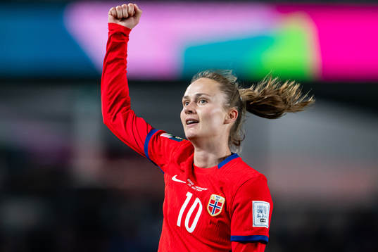 Caroline Graham Hansen of Norway celebrates
