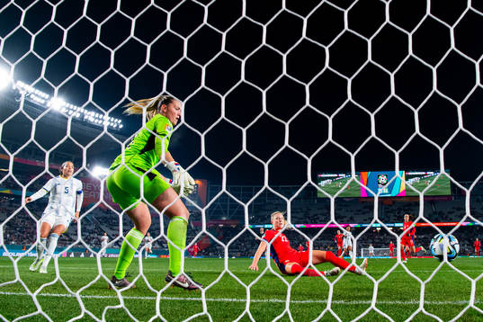 Goalkeeper Olivia McDaniel of Philippines looks