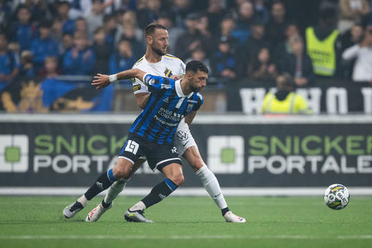 AIKs Alexander Milosevic och Sirius Wessam Abou Ali