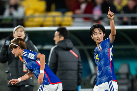 Riko Ueki of Japan celebrates