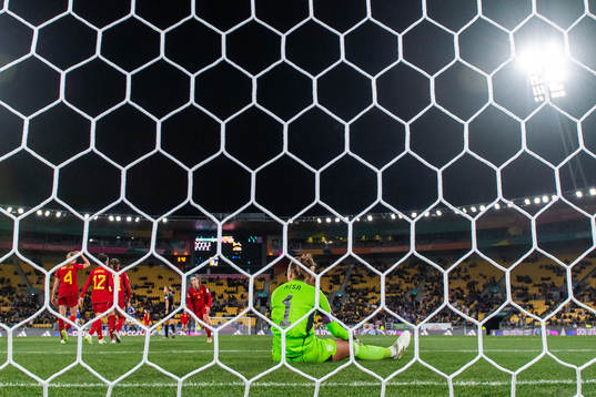 Goalkeeper Misa Rodriguez of Spain looks dejected