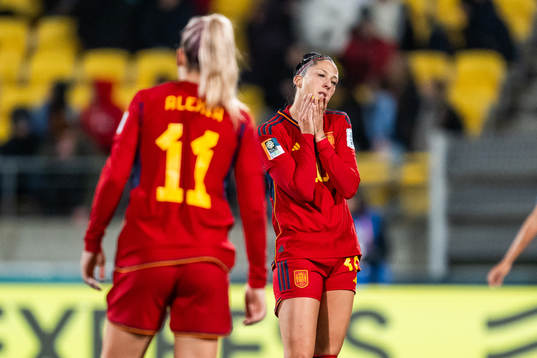 Jennifer Hermoso of Spain looks dejected