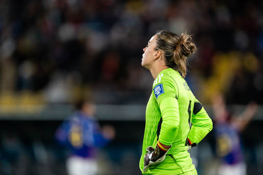 Goalkeeper Misa Rodriguez of Spain looks dejected