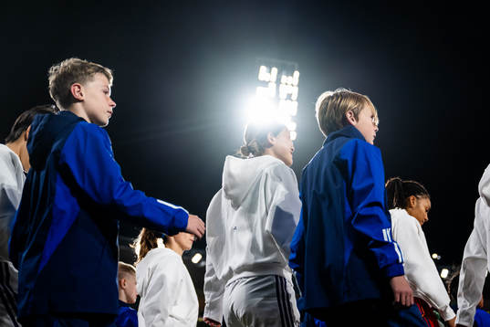 Fuka Nagano of Japan enters the pitch