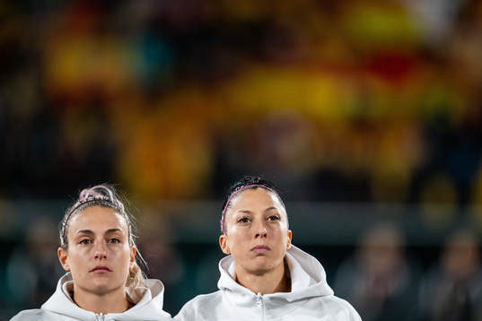 Alexia Putellas and Jennifer Hermoso of Spain