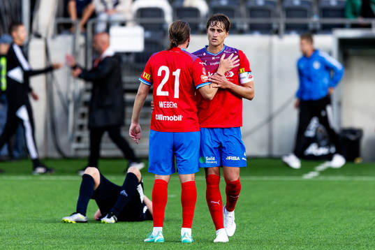 Helsingborgs Charlie Weberg och Thomas Rogne