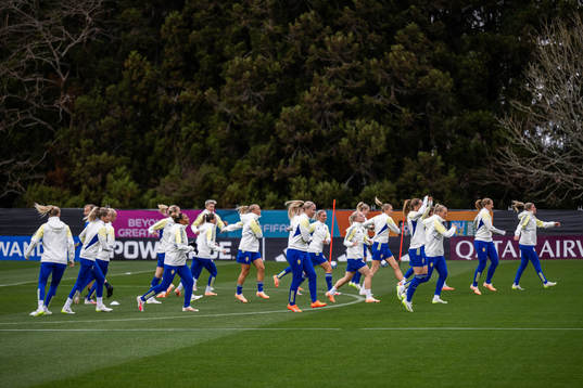 Players of the Swedish women's national football team at a