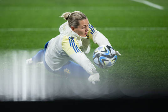 Goalkeeper Jennifer Falk of Sweden